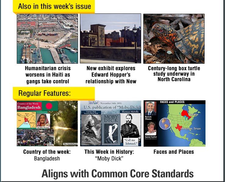 Also in this week's issue: Regular Features: Country of the Week: ; This Week in History: ; Faces and Places.